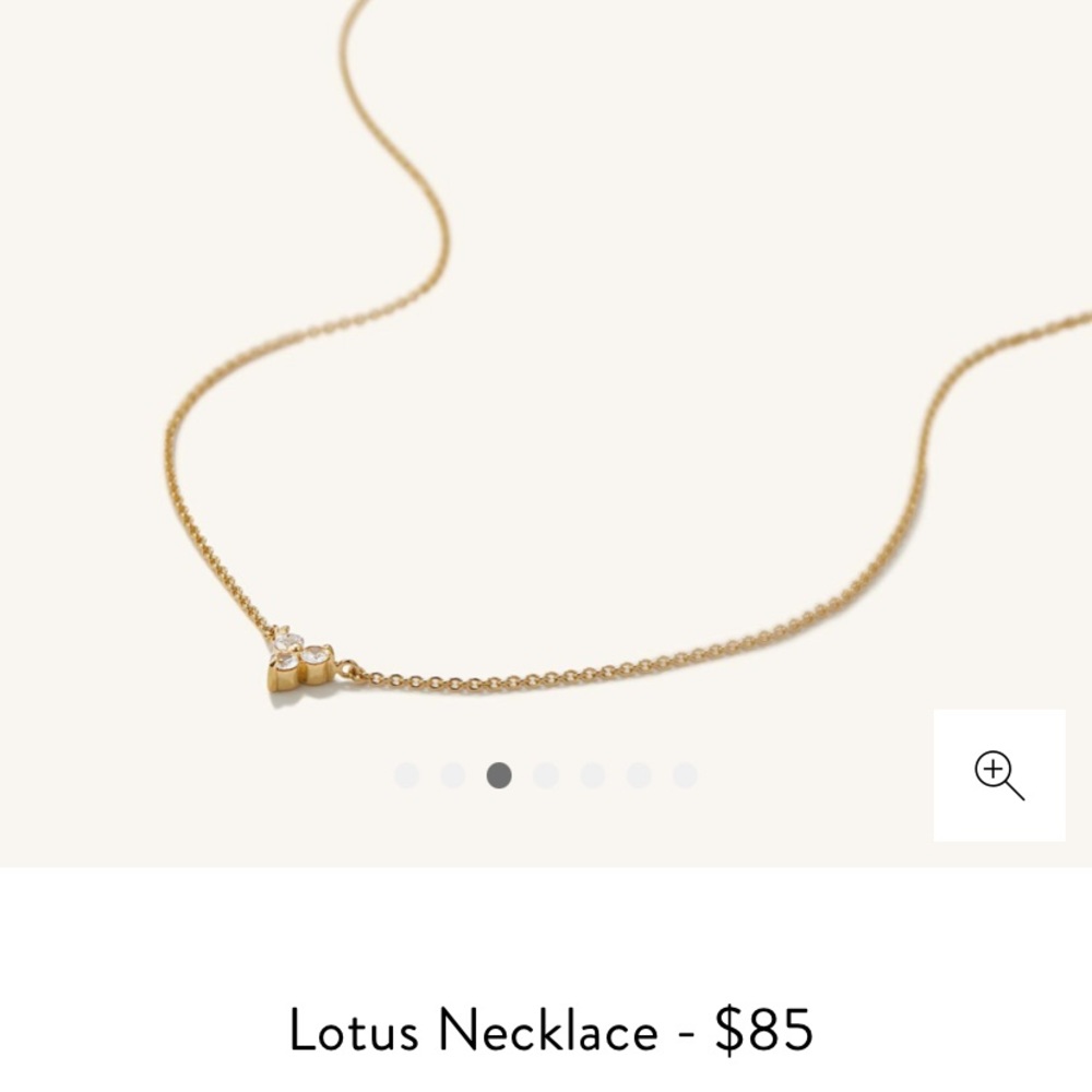 Lotus Necklace- Gold Vermeil, White Sapphire